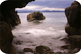 The natural arch below Spindrift